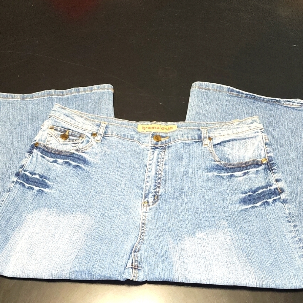 Vintage Drama Gold Jean Capris Sz 16